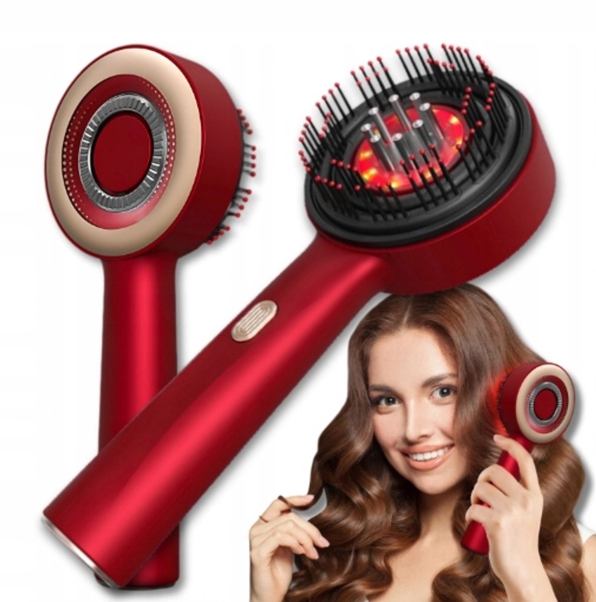 Elektrisch Hoofdhuid Massageapparaat met LED Licht & Serum Applicator