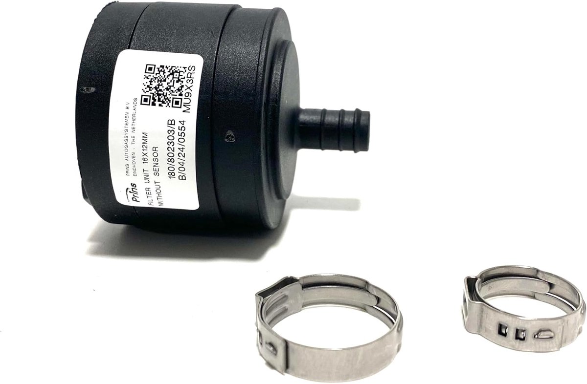 Gasfilter voor 3 en 4 cilinder voertuigen - 16mm invoer 11mm uitvoer - EU productie - Betrouwbare filtratie - ShopVlot