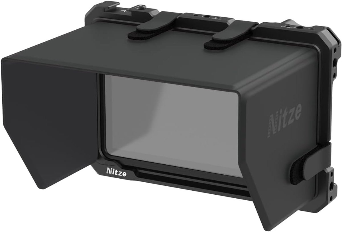 Cage voor Atomos Shinobi II/Shinobi Go - Aluminium legering - Met zonnekap en NATO rail - Ideaal voor videoproductie - ShopVlot