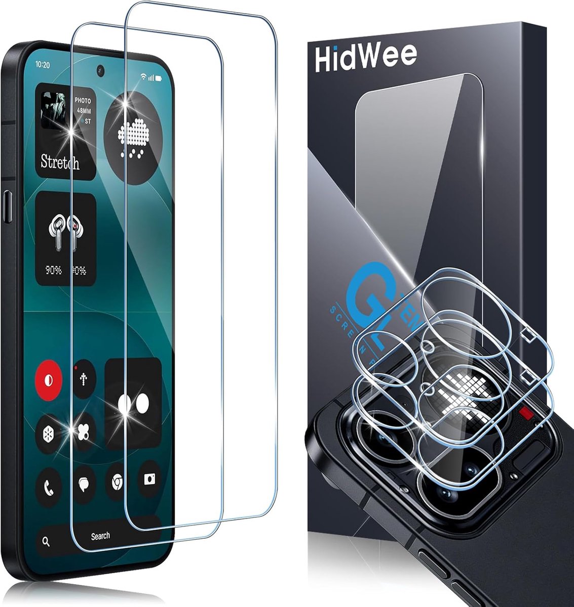 Screen protector voor Nothing Phone 4A Pro - 2x gehard glas - camera lens bescherming - ultieme krasbestendigheid - ShopVlot