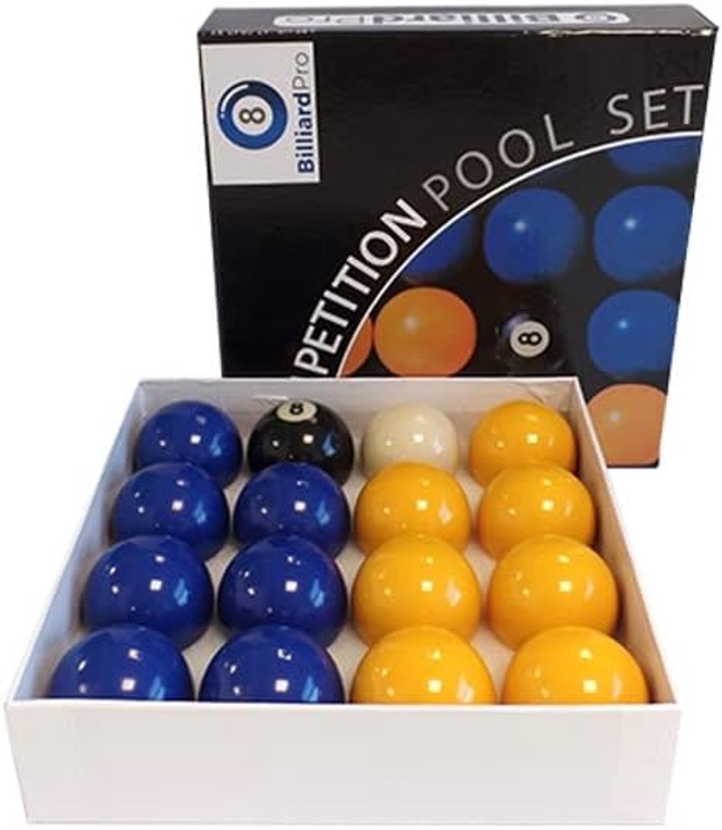 Poolballen 50,8 mm - Geel & Blauw - Stevige kwaliteit - Ideaal voor biljartplezier - ShopVlot