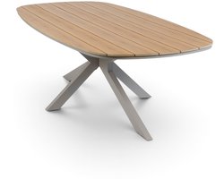 Deens ovale tuintafel Cadiz 240 cm | 6 personen| Teaklook/Camel | Tecon Teak & aluminium