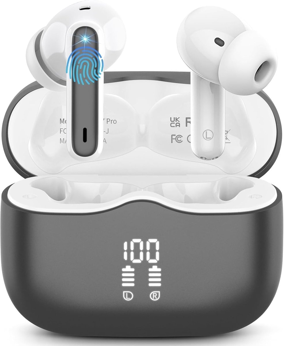 Draadloze in-ear koptelefoon - Bluetooth 5.4 - Diepe bas - Waterdicht IP7 voor sport - ShopVlot