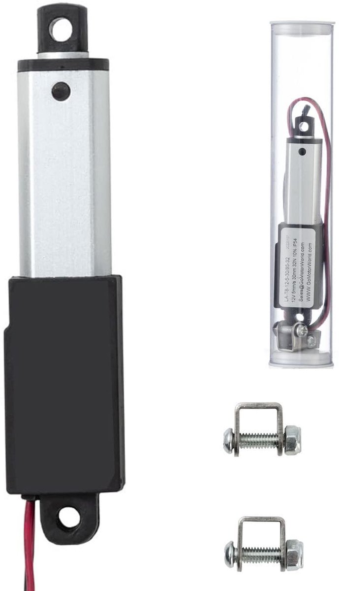 Lineaire actuator 12V DC - 21 mm - aluminium - ideaal voor elektrische deuropeners - ShopVlot