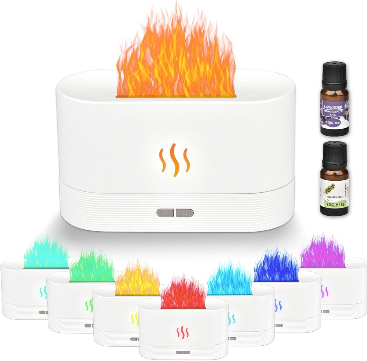Aroma diffuser 180ml - 7-kleurige sfeerverlichting - waterloze luchtbevochtiger - ideaal voor slaapkamer - ShopVlot