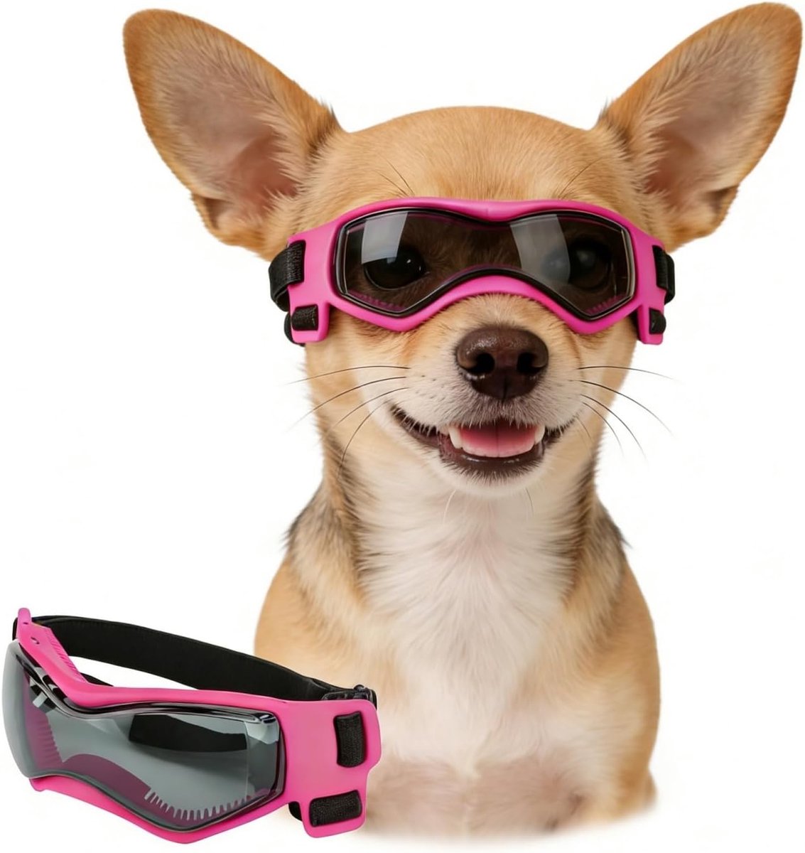Hondenzonnebril kleine hond - UV-bescherming - Cool roze - Ideaal voor autorijden - ShopVlot