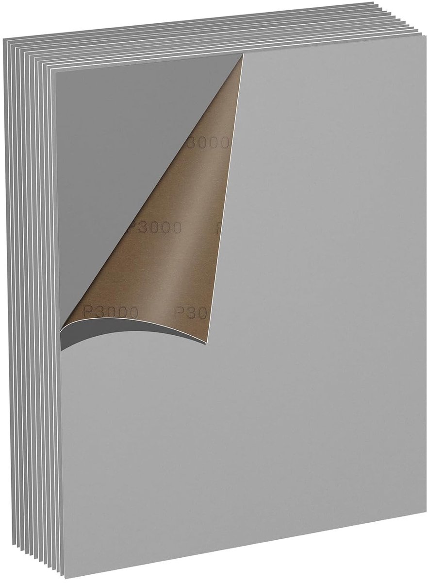 Schuurpapier set 3000 grit - 6 stuks 23 x 28 cm - waterproof silicon carbide - ideaal voor gladmaken - ShopVlot