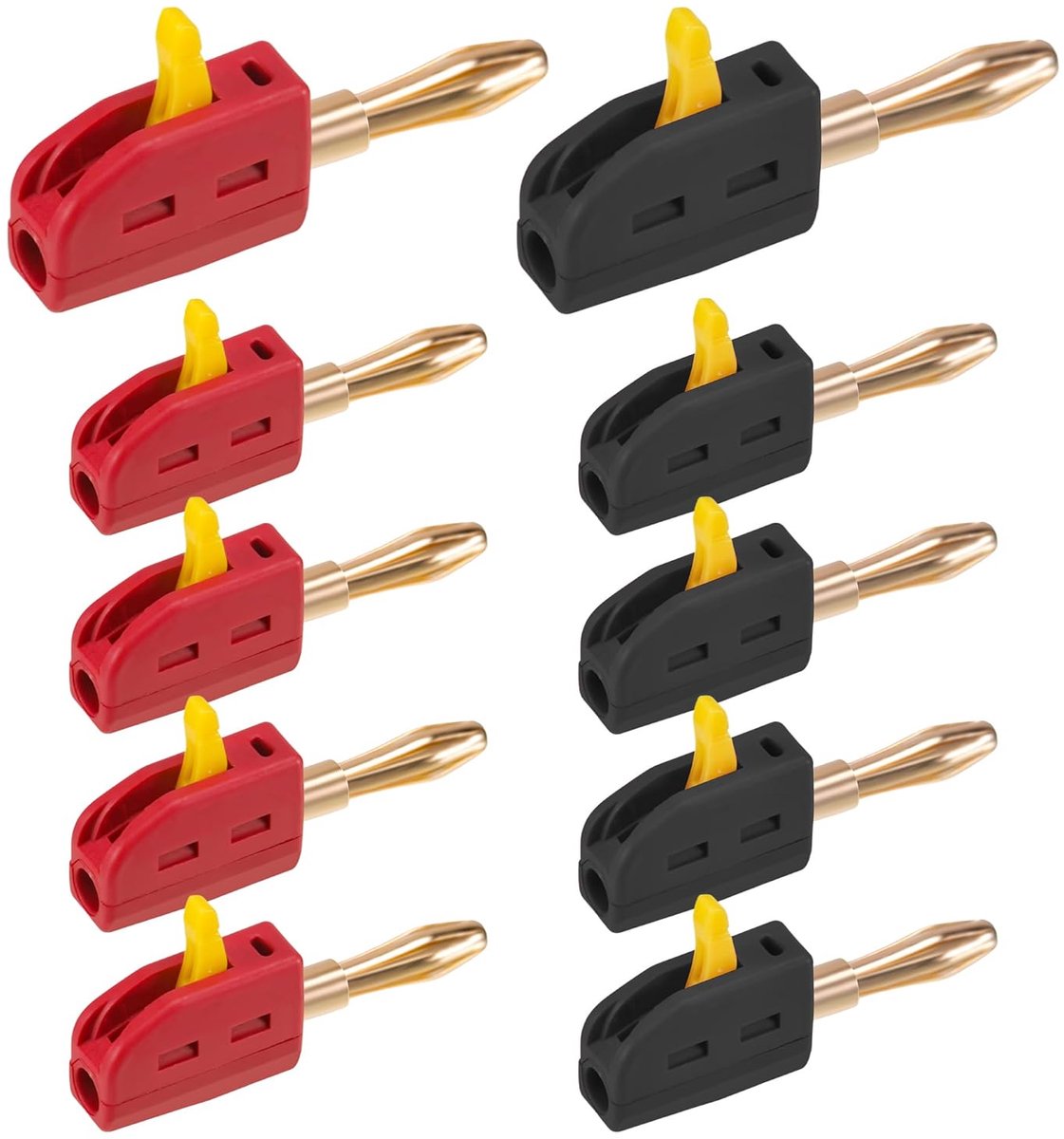Banana Plug Set 4 mm - 10 Stuks Zwart en Rood - Goudgeplateerde Verbindingen - Ideaal voor Speakers - ShopVlot