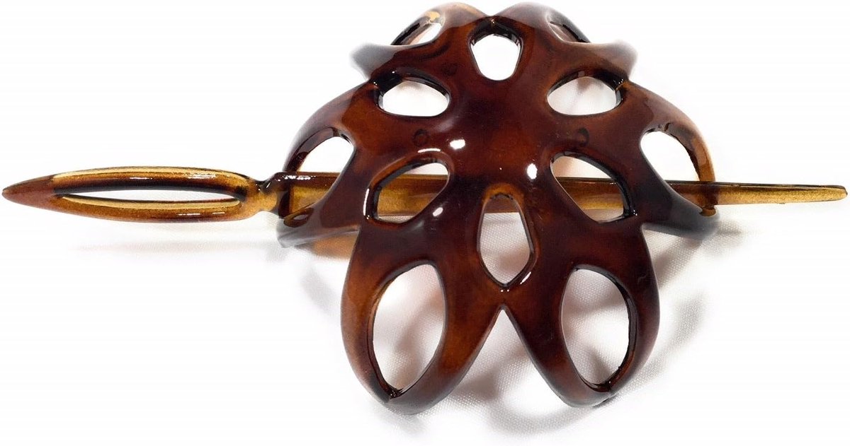 Hairpin Dutt 6,5 cm - Havanna-bruin - Cellulose acetaat - Elegant haaraccessoire - ShopVlot