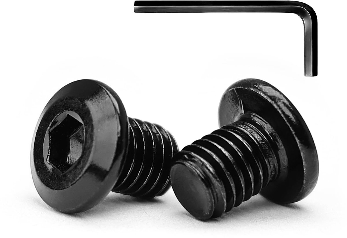 Zeskantbouten M8 x 10 mm - Platte kop, RVS A2 V2A zwart geoxideerd - Hoge corrosiebestendigheid en duurzaamheid - ShopVlot