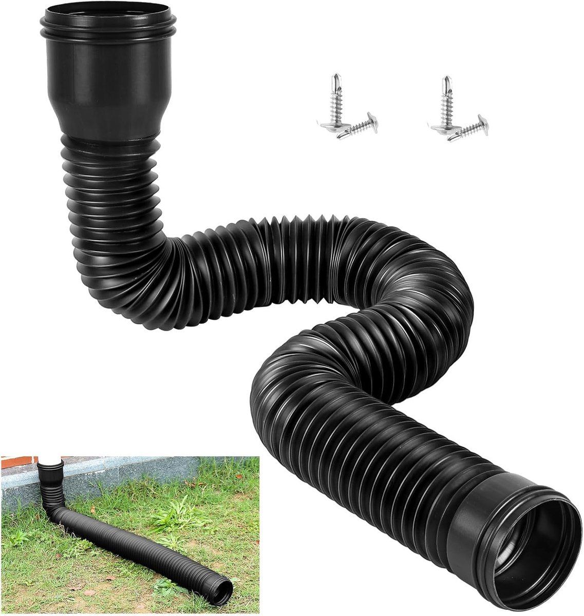 Afvoerpijp verlenging - Rond 80/100 mm - Flexibel tot 150 cm - Beschermt tegen overstromingen - ShopVlot