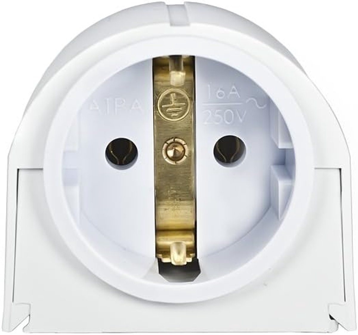 Schuko socket 1-gang verborgen - witte uitvoering - hoogwaardige kwaliteit - ideaal voor achter meubels - ShopVlot