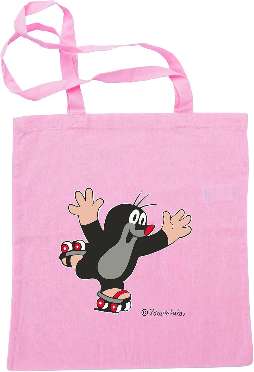 Boetiektas voor kinderen 42 x 38 cm - Katoenen tas - Original De kleine Mol en rolschaatsen - Ideaal voor boodschappen - ShopVlot