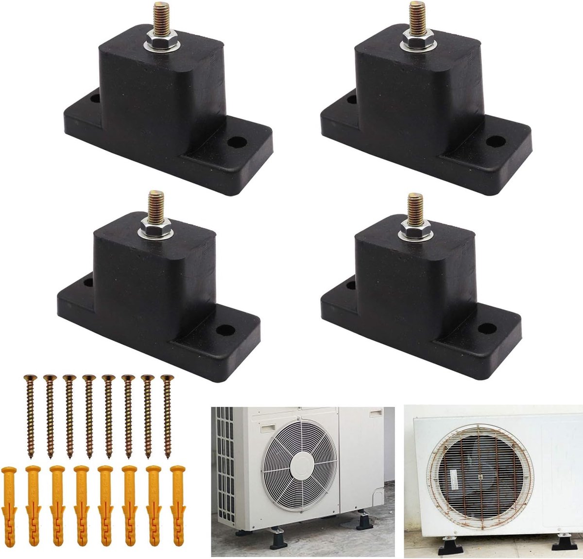 Rubberen Vibration Insulator 4 Pack - Anti-vibratie montagepads - Geluiddempende schokabsorbering - ShopVlot