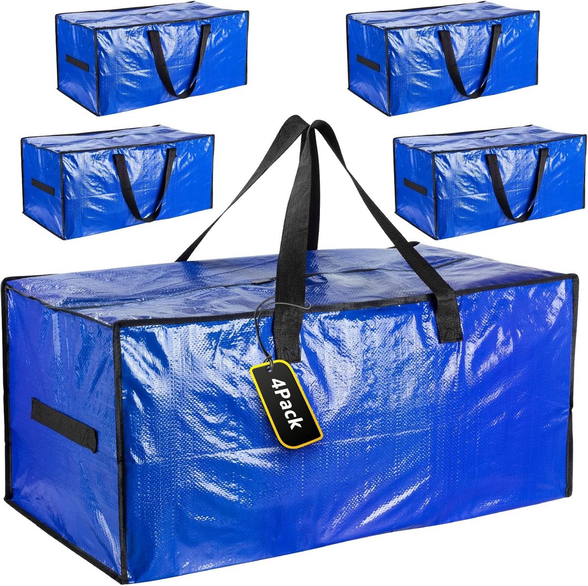 verhuisdozen extra groot - sterke waterdichte opslagzakken - 100L met rits - ideaal voor kleding en dekbedden - ShopVlot