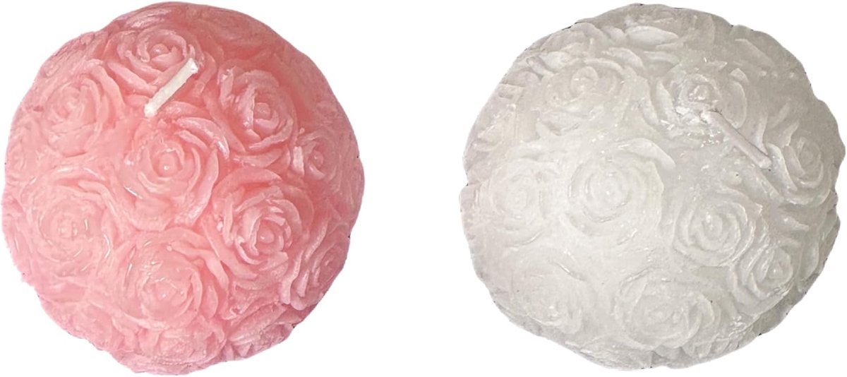 Sferische waxkaarsen 6 x 6 cm - set van 2 - decoratief - perfect voor elke gelegenheid - ShopVlot