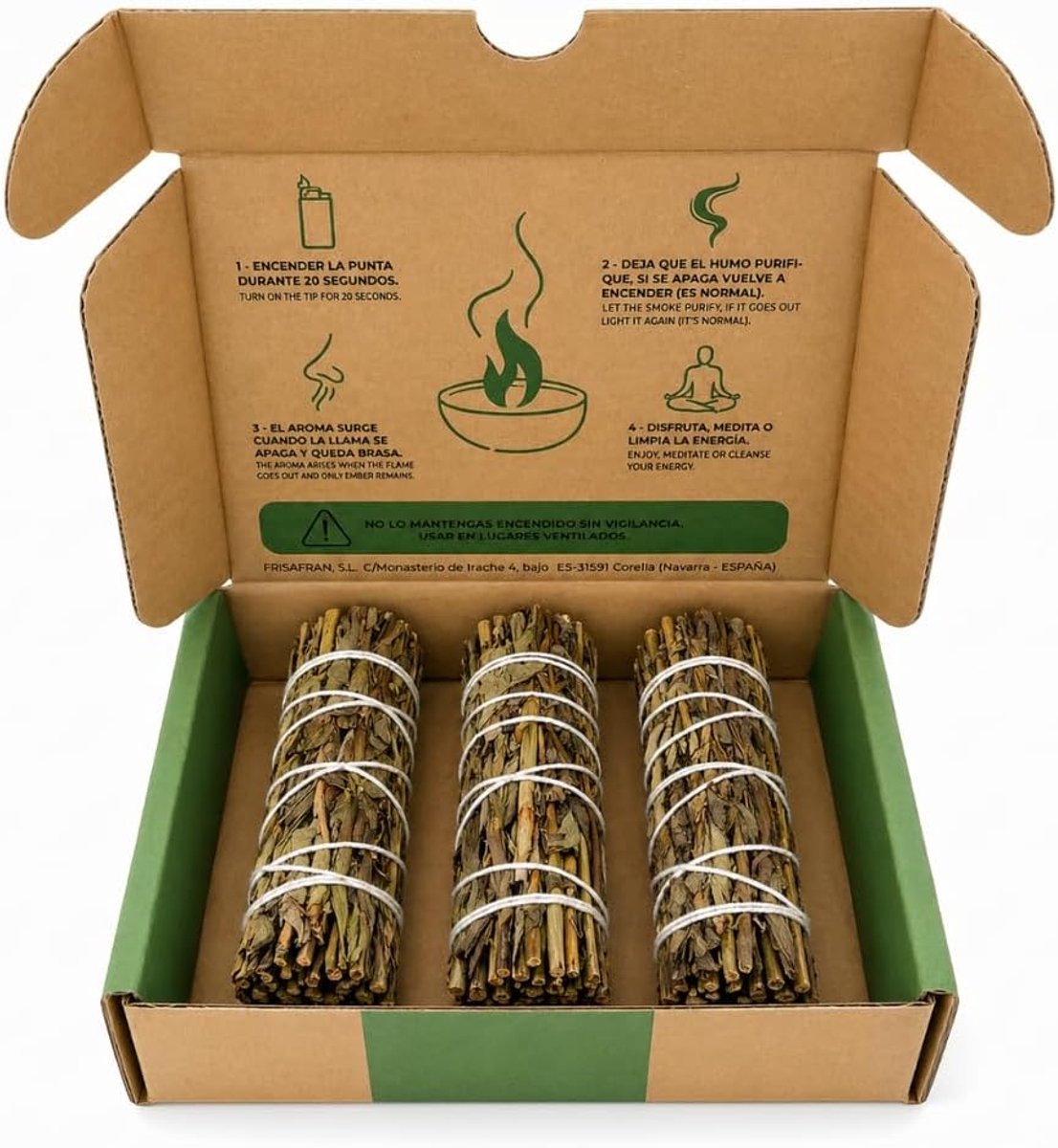 Smudge Stick 10cm 3-Pack - Spearmunt - Natuurlijke geur - Verfrissende aroma voor meditatie - SnelShoppen