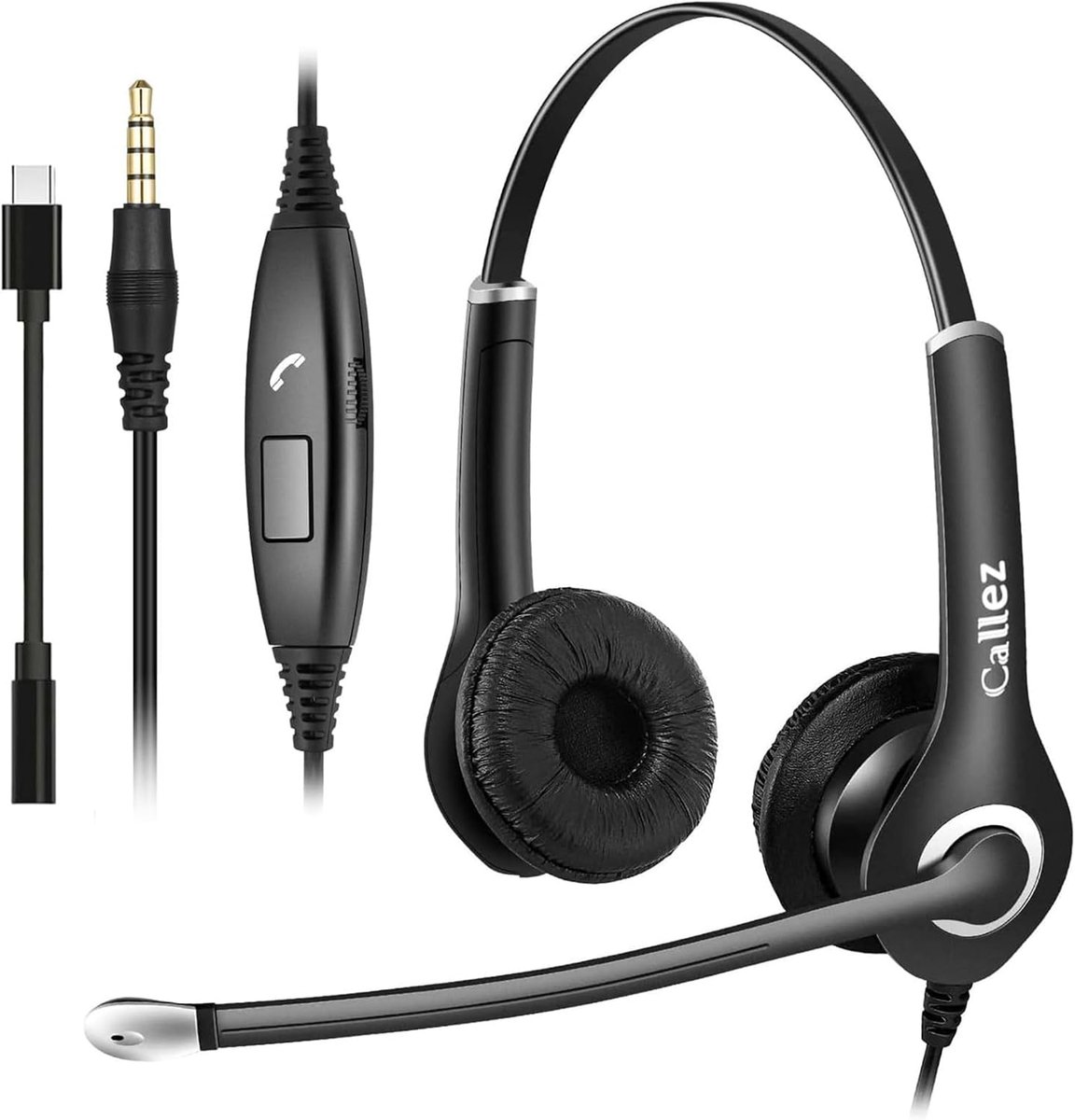 Headset 3.5mm Jack met Microfoon - Noise Cancelling - On-Ear Stereo Hoofdtelefoon - Ideaal voor Zoom en Skype - SnelShoppen