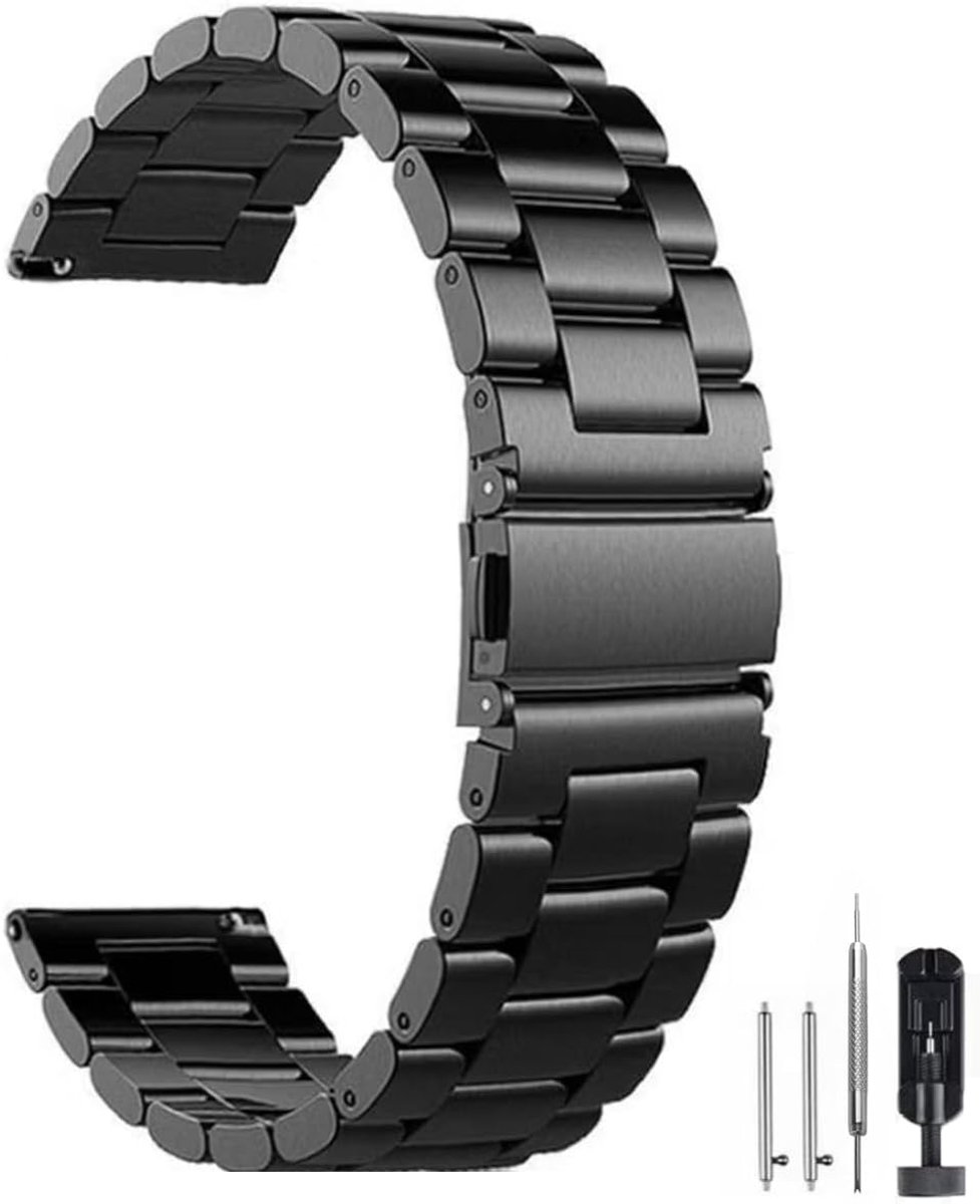 Horlogeband RVS 16mm-24mm - Snelle sluiting - Duurzaam en stijlvol - SnelShoppen