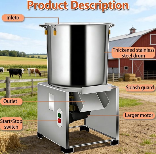 Elektrische Groentehakselaar - Keukenmachine Versnipperaar - Efficiënt Groenten Snijden - Krachtige 1800W Motor - 3500 RPM - Zilver — afbeelding 4
