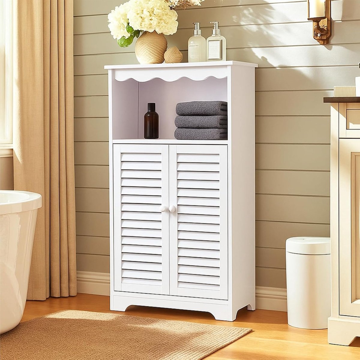 Vrijstaande badkameropbergkast 75cm - Waterdichte PVC kast - Met lade en deur - Ideaal voor badkamer of keuken - SnelShoppen