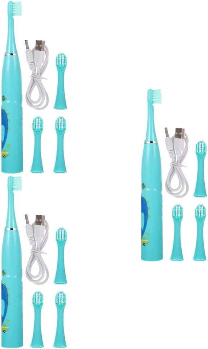 Elektrische Tandenborstel Kinderen - Kinder Tandenborstel - Mondverzorging - Drie Poetsstanden - 14 cm - Blauw
