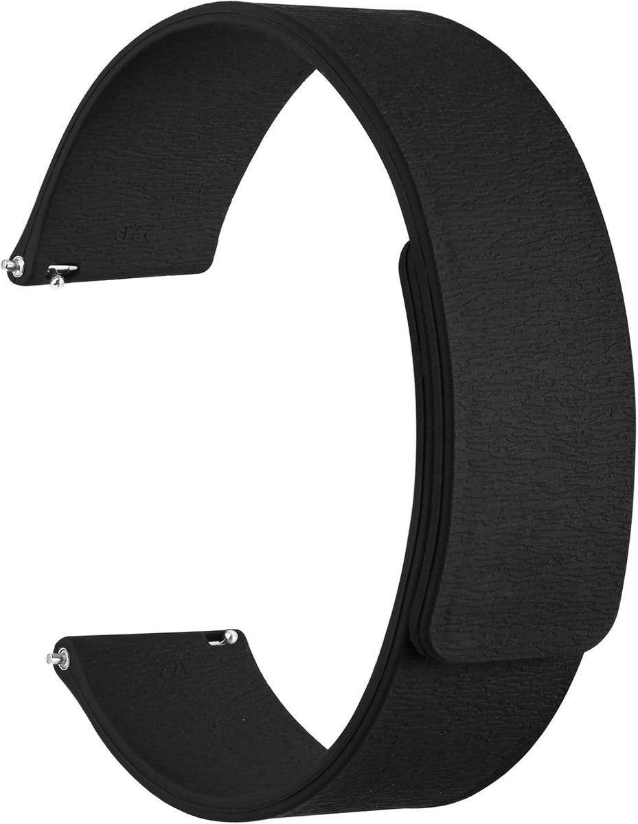 Horlogeband houtnerf siliconen 20mm 22mm - snel te verwisselen - stijlvol en comfortabel - SnelShoppen