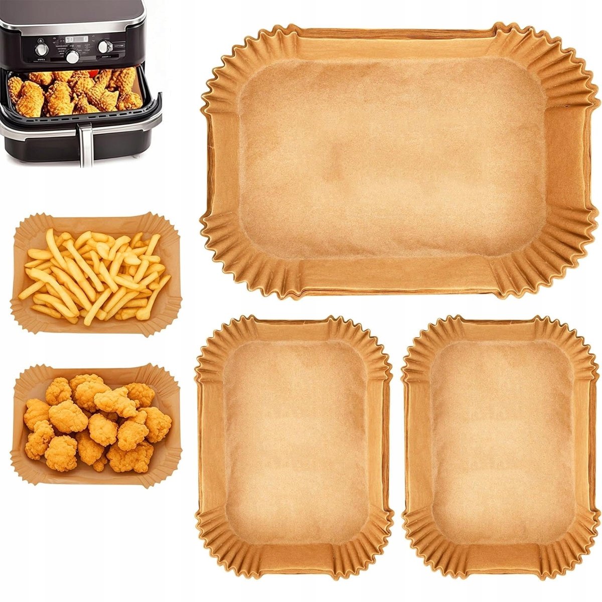 225x Bakpapier voor Airfryer Tray - Ninja Foodi Flex Drawer & Baskets