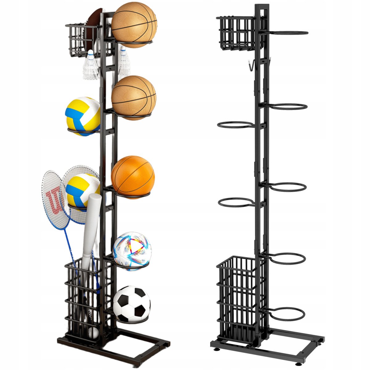 Stabiele Ballenrek met Mand - Opslag voor 7 Ballen & Accessoires