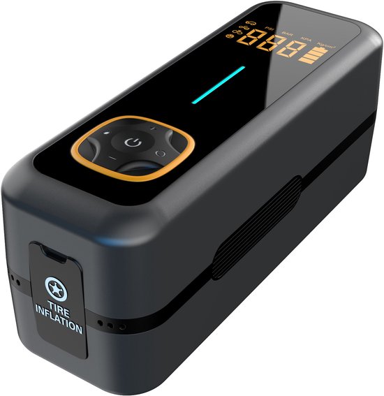 Draagbare Elektrische Luchtcompressor 12V - Digitale Display Luchtpomp voor Auto - Fiets -Motor- Scooter en Bal - Automatische Drukregeling - Snelle Oppompfunctie - LED Verlichting - USB Oplaadbare Accu - Compact Ontwerp voor Onderweg en Noodgevallen — afbeelding 3