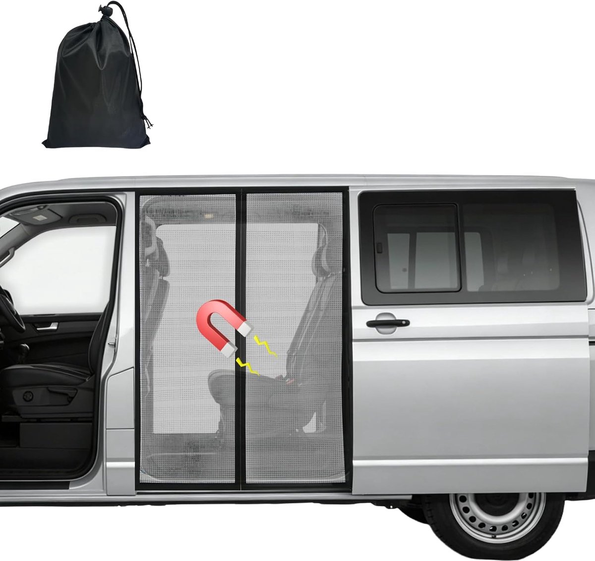 Moskitonet voor VW T5 T6 - 145 x 115 cm - Magnetisch - Insectenwerend voor comfortabel kamperen - SnelShoppen