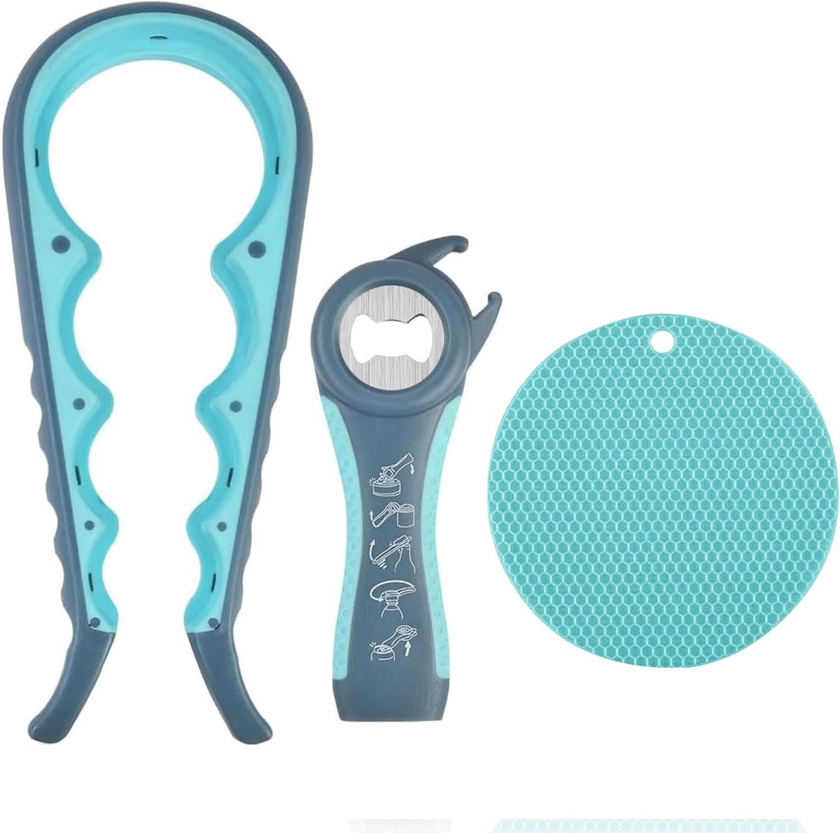 Multi-opener 5-in-1 - Mini keychain - Antislip glasopener - Gemakkelijk in gebruik - SnelShoppen