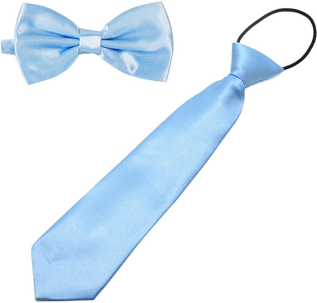 Krawat jongens M - lichtblauw - elastisch - perfect voor school en feesten - SnelShoppen