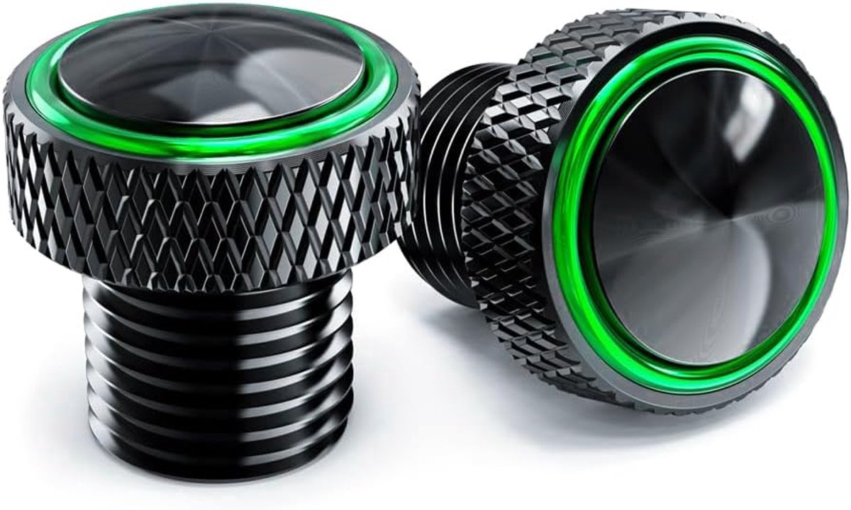 SnelShoppen - M10 Motorfiets Spiegels Covers Set van 2 - CNC Aluminium - Groene & Zwarte Achteruitkijkspiegel Hoofdkappen voor Z900 Z650 Z1000 Z750 Z8