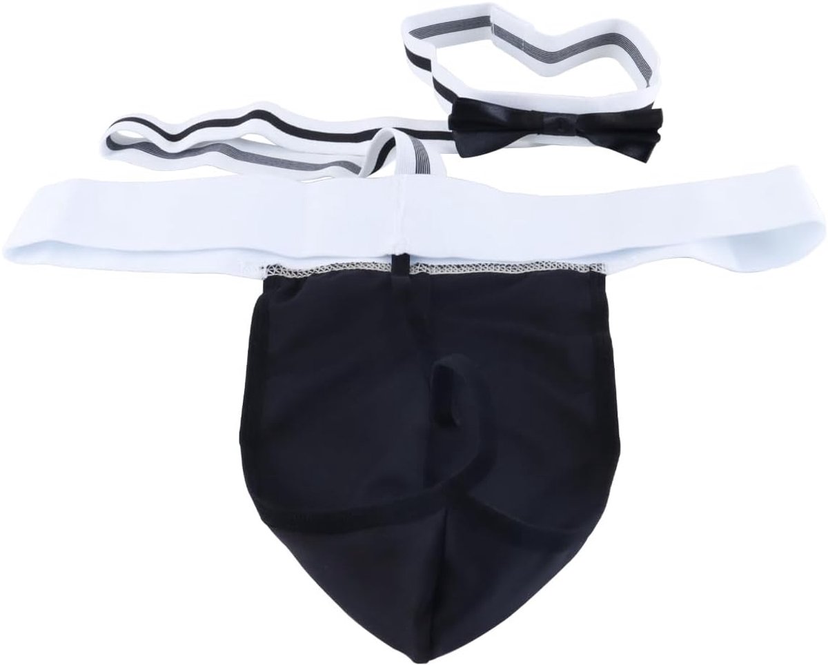 Cosplay bodysuit voor mannen - zwart - met garters en thong - ideaal voor Halloween of carnaval - SnelShoppen
