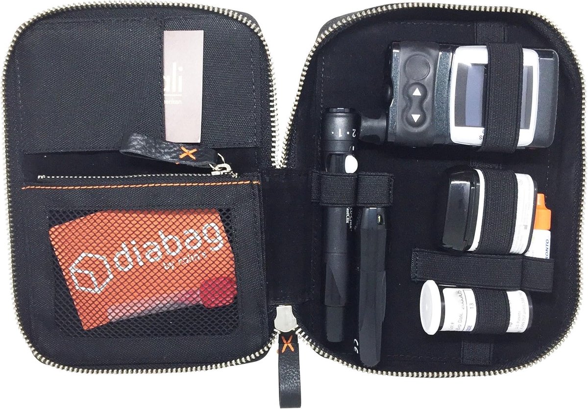 Diabetesset tas compact - nylon - voor insulinepen en bloedglucosemeter - ideaal voor onderweg - ShopVlot