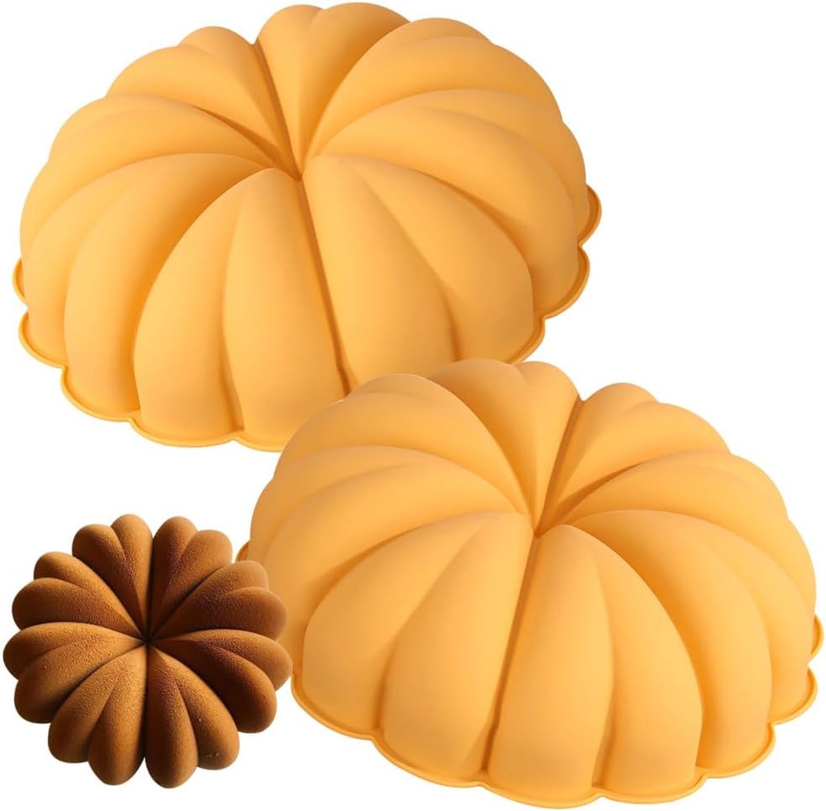 Siliconen bakvorm pompoen - Halloween cakevorm - Flexibel en niet-plakkerig - Ideaal voor feestelijke baksels - ShopVlot
