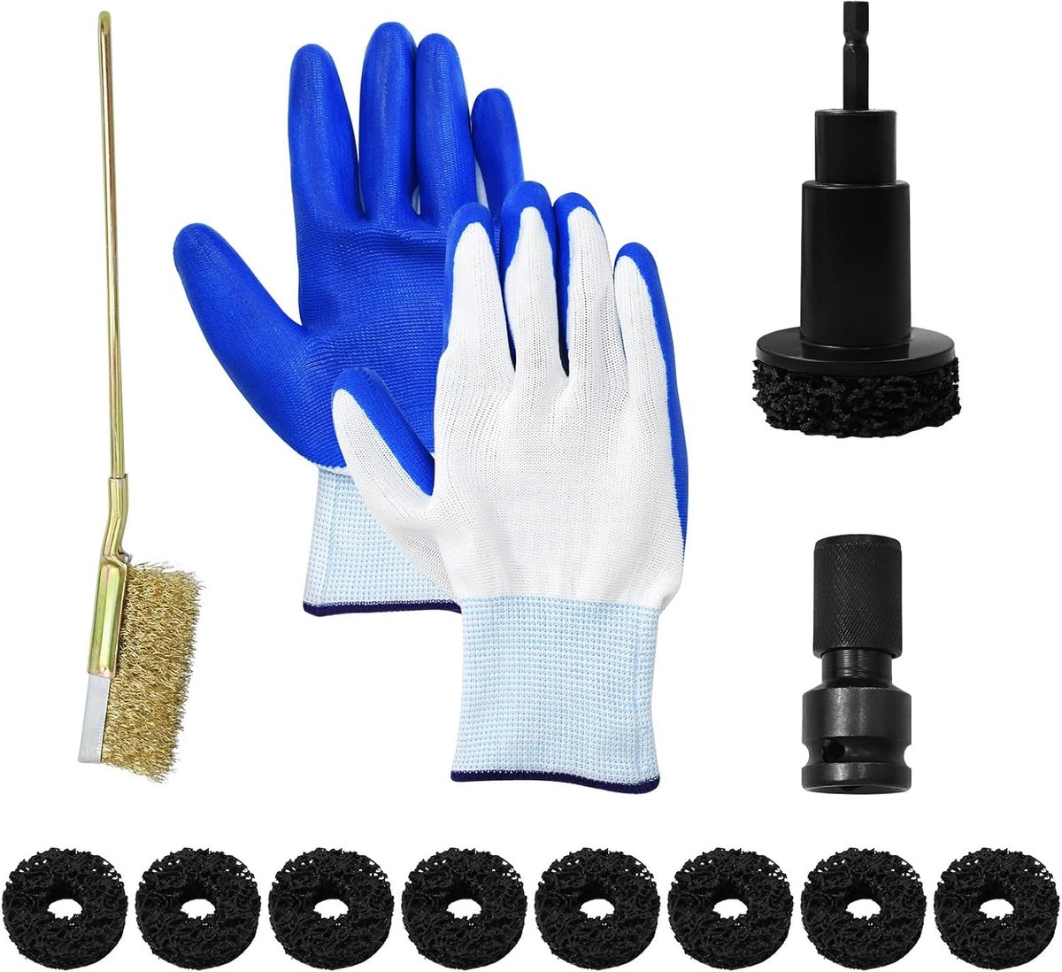 Wielreinigings- en reparatieset - 8 afstandstukken - metalen borstel - snelle roestverwijdering - ShopVlot