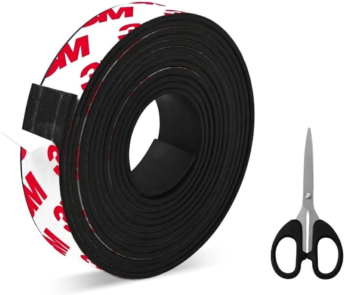 SnelShoppen - Magneetband Zelfklevend voor Vliegengaas 2 Meter - Extra Sterke 3M-VHB-Lijm - Magnetische Strip met Wederzijdse Aantrekking voor Tuin, H