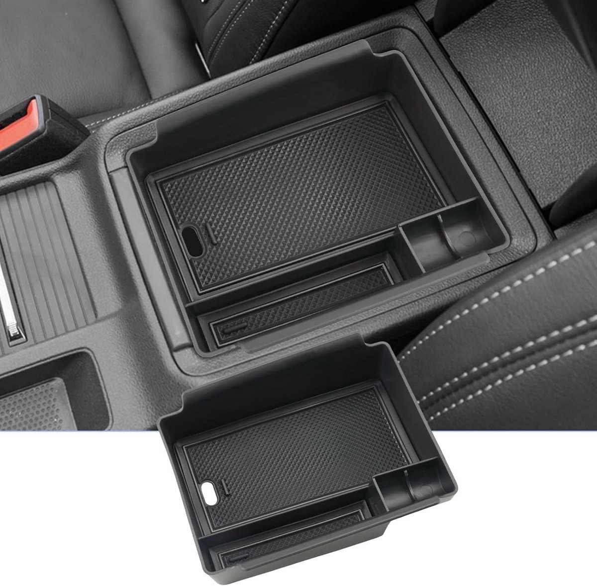 Middenconsole organizer - zwart - antislipmat - perfect passend voor Skoda Octavia Mk4 2020-2026 - ShopVlot