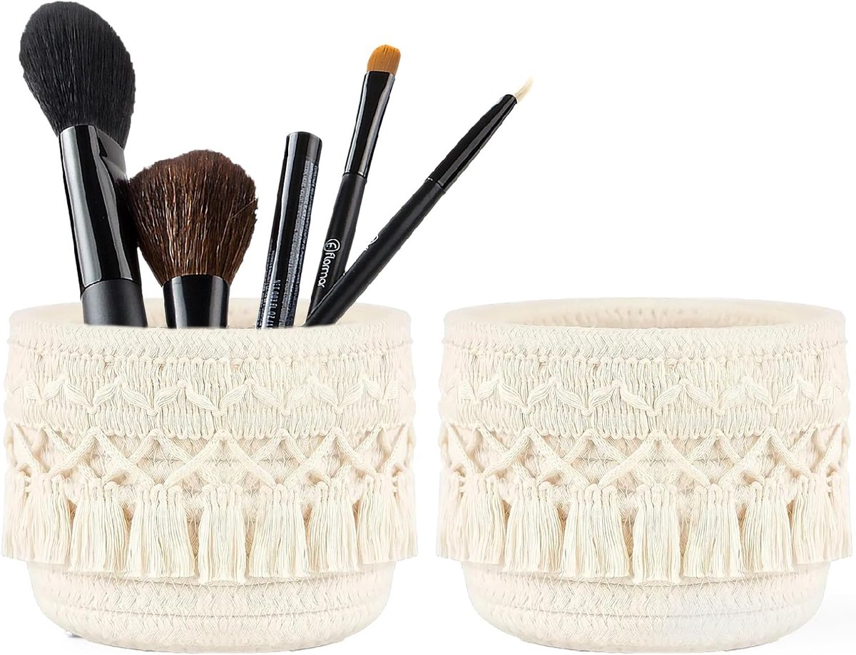 Dressing Table Basket Set - Geweven Accessoires Organizer - Boho Stijl - Opruimen van make-up - ShopVlot