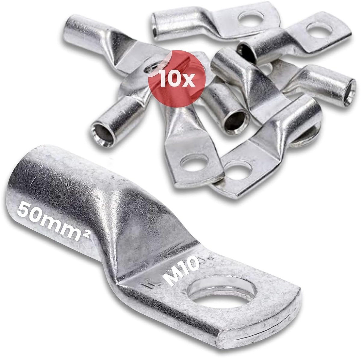 Kabelschoenen 50 mm² - zonder kijkgat - corrosiebestendig - veilige verbinding voor auto en industrie - ShopVlot