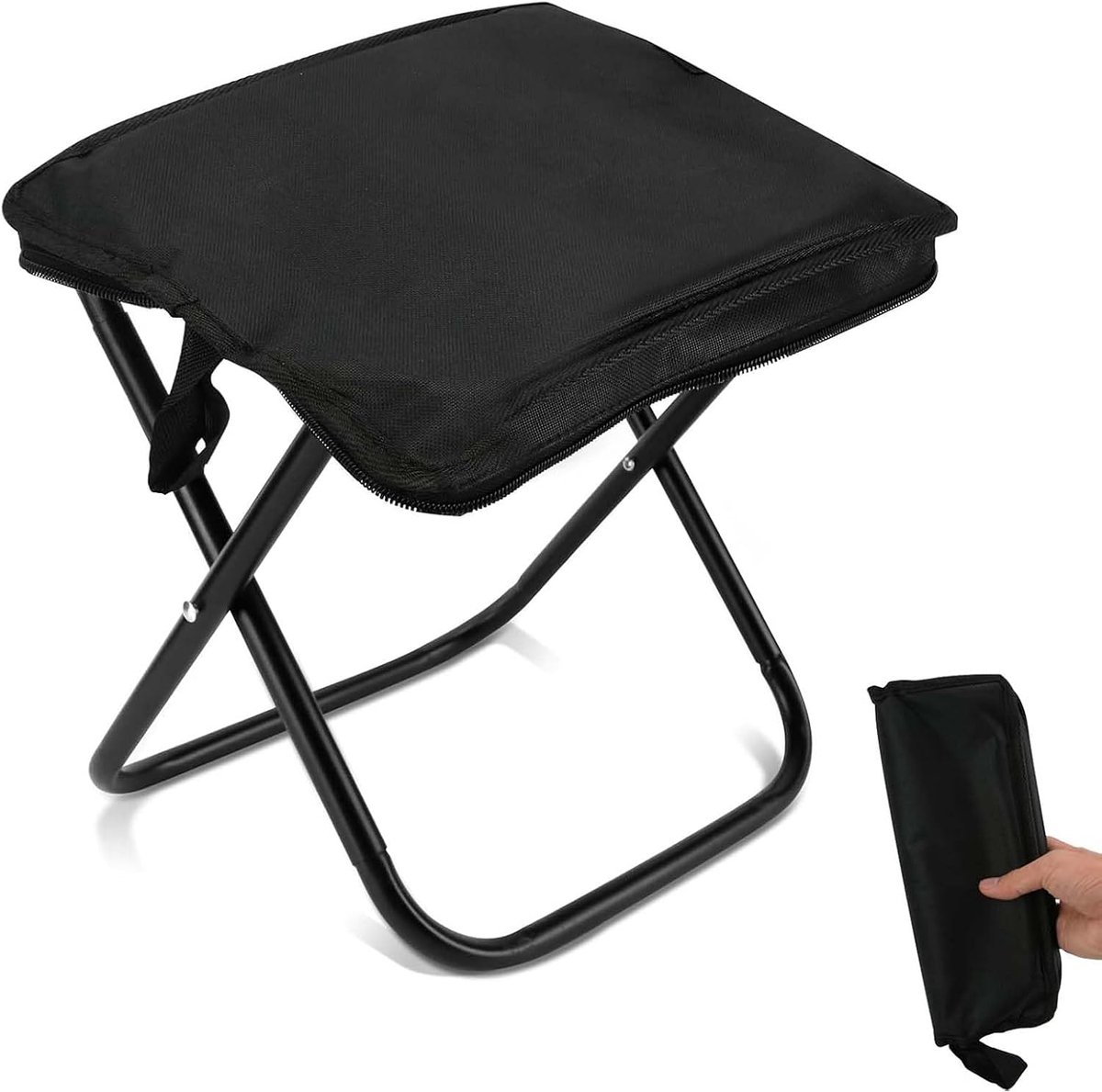 Draagbare campingkruk 33 x 26,5 cm - inklapbaar - lichte viskruk - perfect voor buitenactiviteiten - ShopVlot
