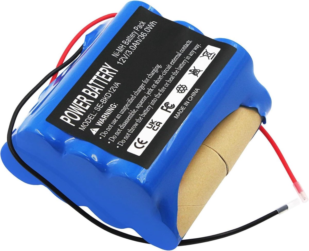 Accupack 12V Ni-MH - 3000 mAh - zelfmontage vereist - geschikt voor CD stofzuiger PV1225NPM - ShopVlot
