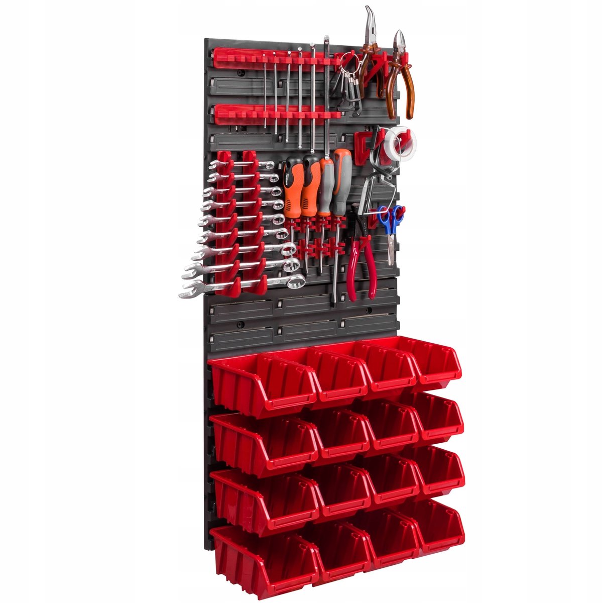 Gereedschapsbord 39 x 78 cm met 16 bakjes en ophanghaken