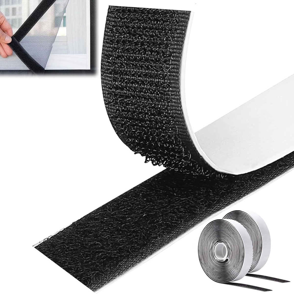 Dubbelzijdige tape 8 m 20 mm - sterke nylon tape - zwart - perfect voor knutselen - ShopVlot