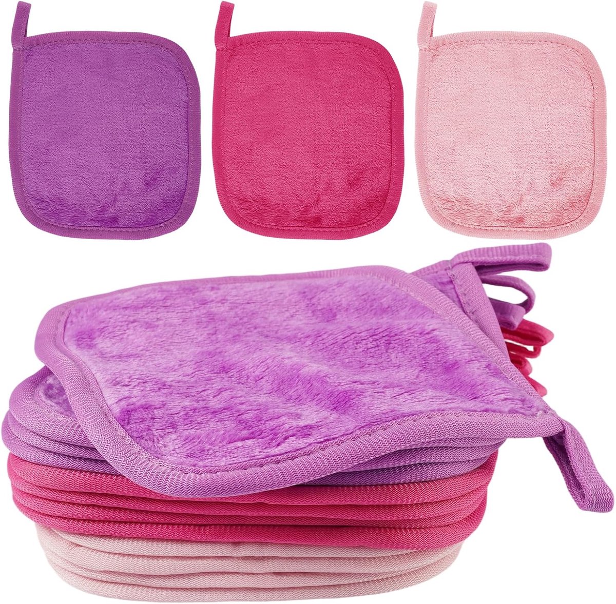 Make-up verwijderdoeken 12 stuks - microvezel - wasbaar en ultra-zacht - ideaal voor dagelijks gebruik - ShopVlot