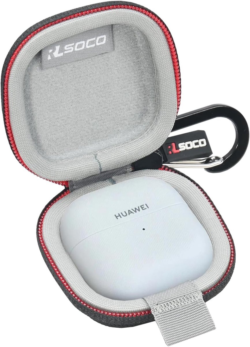 Case hoes voor draadloze Bluetooth oortelefoon - hardcase met karabijnhaak - ShopVlot