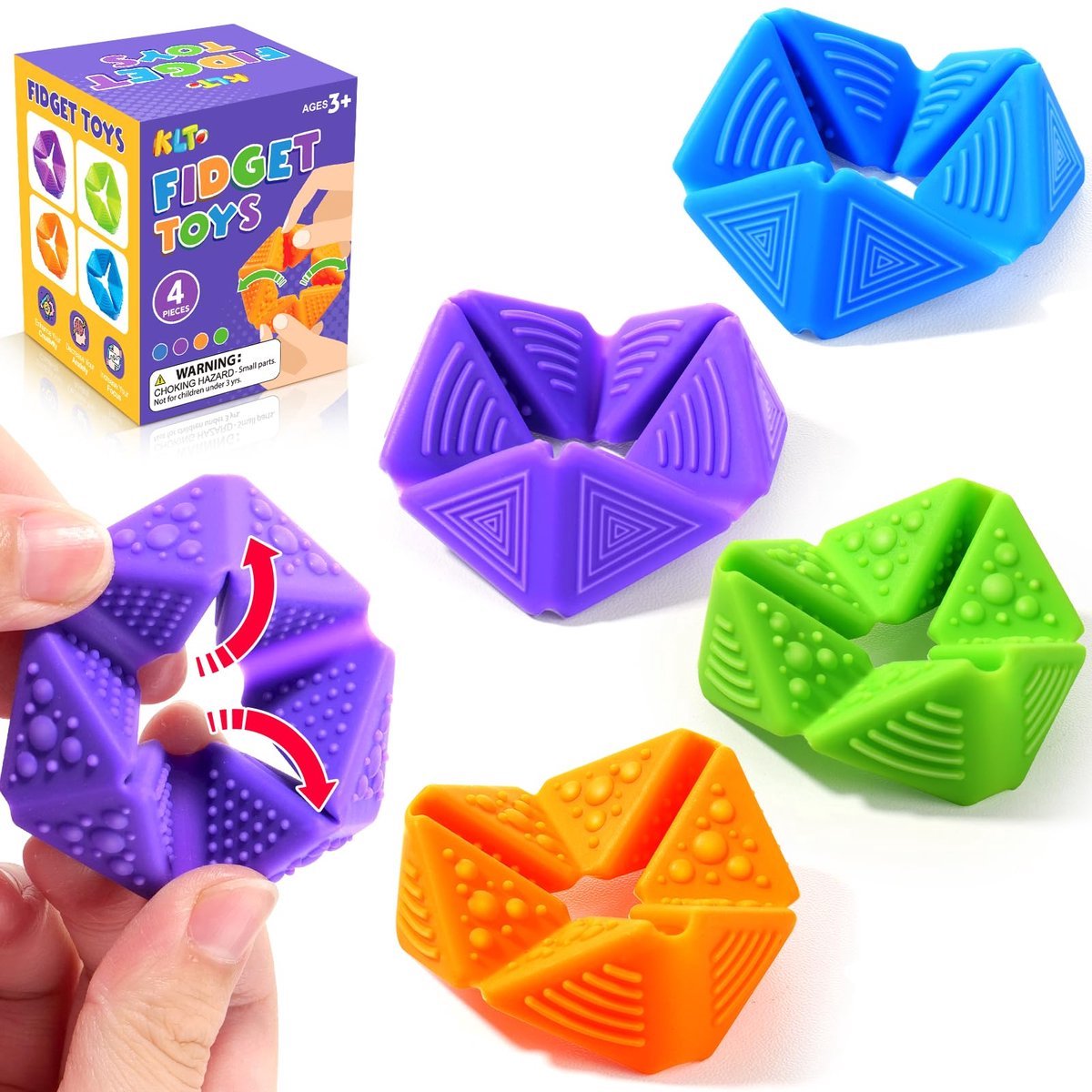 Casalora Fidget Sensorische Flip Cube voor Kinderen – Stil Siliconen Stressverlichting Speelgoed, ADHD & Autisme, Handkalmerend, Voor School en Reizen