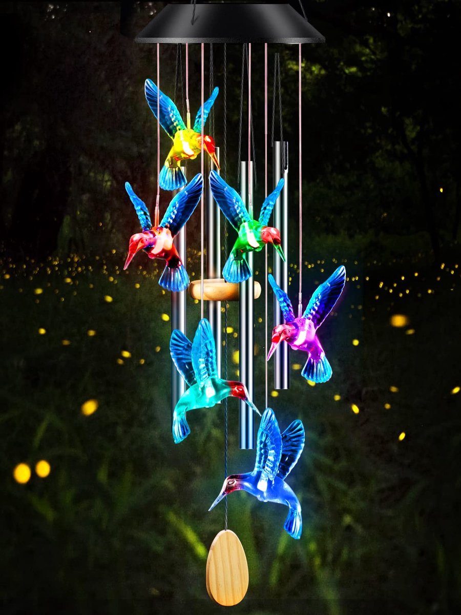 Casalora Windgong - LED Solar Kolibrie Windgong - Windgong Buiten - Tuinverlichting - Blauw